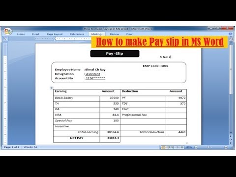 how to create a payslip